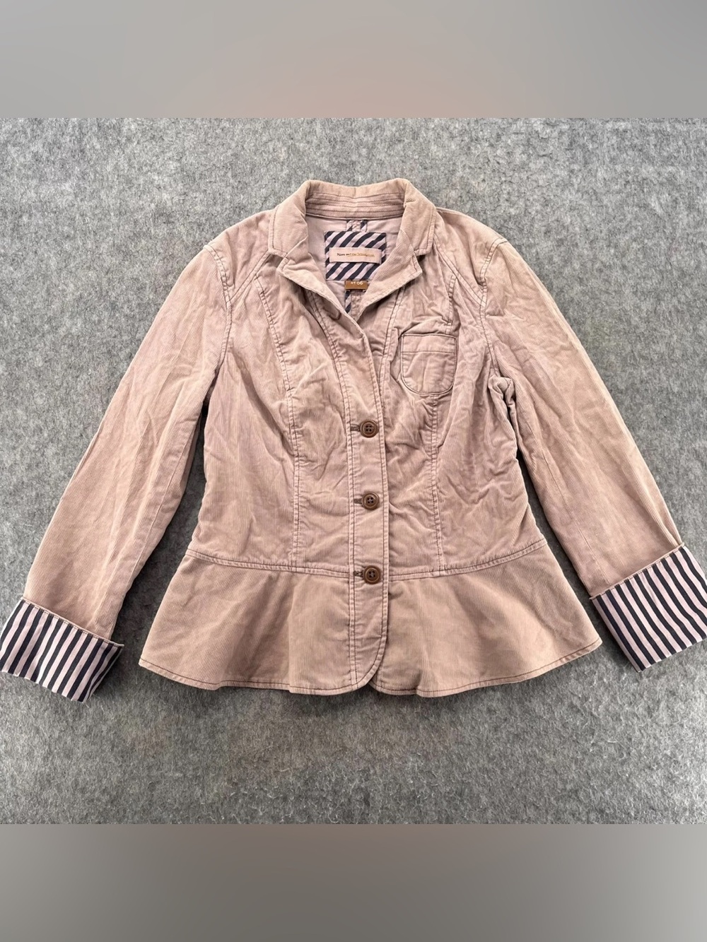 Anthropologie Pilcro & The Letterpress corduroy peplum blazer jacket size 00